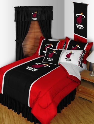 MIAMI HEAT 4 PIECE QUEEN BEDDING SET BED IN A BAG (COMFORTER, 2 - SHAMS, BED SKIRT)