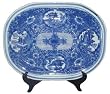 Blue and white serving platter - 17" porcelain