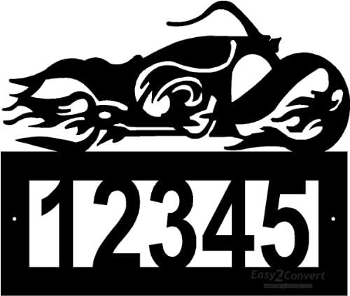 Custom Steel Flame Motorcycle address sign