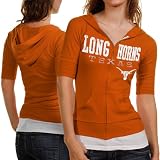 NCAA Texas Longhorns Ladies Burnt Orange Everlast Short Sleeve Full Zip Hoodie Jacket