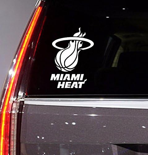 NBA - Basketball - Miami Heat - Auto Sticker - Auto Decal - (color variations available) - Window Sticker Decal for Car Truck SUV Motorcycle 5" Tall (color : white) (White4)