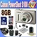 Canon PowerShot S100 12.1 MP Digital Camera with 5x Wide Angle Optical Image Stabilized Zoom (Silver) + 8GB SDHC Class 10 Memory + Extended Life Battery + Ac/Dc Rapid Charger + USB Card Reader + Memory Card Wallet + Deluxe Case w/Strap + Mini HDMI to HDMI Cable + Shock Proof Deluxe Case + Accessory Saver Bundle!