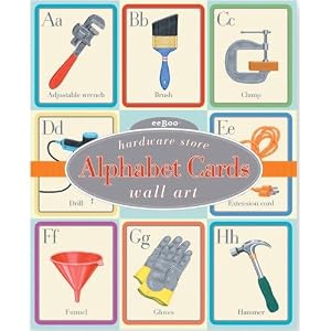 eeBoo Hardware Store Alphabet Wall Cards