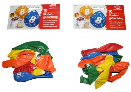 Everts 48950 - 2 x 10 Geburtstagsballons ""8"" im Beutel