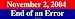 November 2, 2004 End of an Error Bumper Sticker