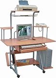 Light Wood Finished Home Computer Desk with Pullout Keyboard Platform and CD Storage [HR-RS-8501-LIGHT-GG]
