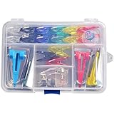 Seawhisper Fabric Bias Tape Maker Tool Set of 4 Sizes 6mm/12mm/18mm/25mm Sewing Quilting with Tape Binding Presser Foot/ Wonder Clips