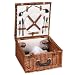Household Essentials ML-2654 Woven-Willow Square-Shaped 2-Person Picnic-Basket Set