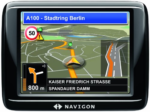 Navigon 20 Plus Gesamteuropa Navigationssystem (8,9 cm (3,5 Zoll) Display, Europa 44, TMC, Annäherungssensor, Aktiver Fahrspurassistent, Fußgänger-Navigation)
