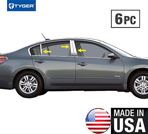 Made in USA! Fit 2007-2012 Nissan Altima 4Dr Stainless Steel Door Pillar Posts Chrome Cover Window Trim-6pc
