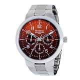 Armitron Men's 204635BNSV Slim Silver-Tone Stainless Steel Brown Multi-Function Dial Watch