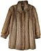 2099 Women's Size 18 or 14W Brown Color New Real Long Hair Solid American Nutria Fur Classic stadium Jacket Wing Collar Band Cuff Hook Clasp Front Closure Polyester Lining Inside Pocket Slash Outside Pocket