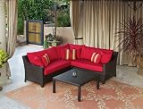 RST Outdoor Cantina Corner Sectional with Coffee Table Set Patio Furniture, 4-Piece