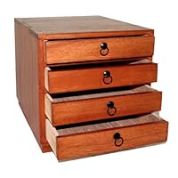 Japanese Kobako Chest Box with 4 drawers in Cherry Finish