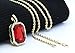 Mens Gold Plated Iced Out Black Octagon Ruby Pendant With 3mm 24