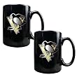 Pittsburgh Penguins NHL 2pc Black Ceramic Mug Set - Primary Logo by Great American Products