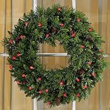 24-Inch Cordless LED Pre-lit Wreath, Multi-Colored