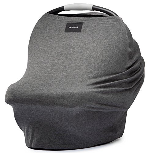 Baby Car Seat Covers-Phoebe Cat Stretchy Multi-use Infant Car Seat Canopy, Nursing Cover, Shopping Cart Cover 