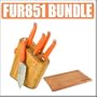 Furi Rachael Ray (FUR851) 6-Piece Gusto-Grip Bamboo Block Set w/ Bamboo Cutting Board