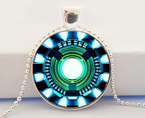 Superhero Iron Man Heart Necklace Mens Necklace Novelty , Superhero - Gifts for Him, Photo Glass Cabochon