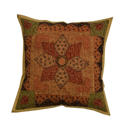 Imagen 2 de Cojín de algodón Cubre Con el Parche Bordado y Talla Jogi trabajo de 16 x 16 pulgadas Juego de 5 piezas