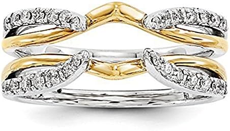 VBJewels Simulated Diamond Enhancer Solitaire Engagement Ring 1/4 ct 14k White Gold Toned Alloy Guard Wrap Jacket 9