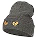 Cat Eyes Embroidered Long Beanie - Dk Grey OSFM