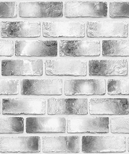 Grey &amp; White Brick Pattern Contact Paper Self-adhesive Wallpaper Peel and Stick