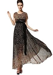 Chiffon Elasticized   Waistline Stretchy Party Dress/Maxi Dress 