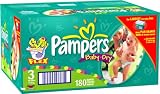 Pampers Baby-Dry Diapers, Size 3, Economy Plus Pack, 180 Diapers