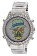Geneva Elite Men's Iced Out Skull Face Diamond Bezel Watch