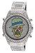 Geneva Elite Men's Iced Out Skull Face Diamond Bezel Watch