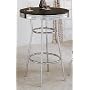 Retro Soda Fountain Style Bar Table w/Chrome Plating & Black Top