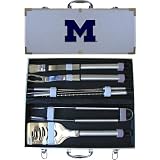 Bergamot Michigan Wolverines 8 Piece Bar-B-Que Tool Set w/ Steel Handles