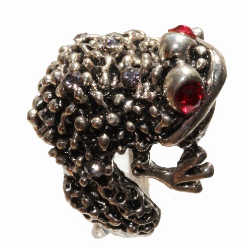 Lucky Frog Cocktail Thumb Rings, with Clear Cz Stone. * Free Shipping From Hawaii