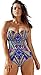 PEGGYNCO Womens Sweetheart Bandeau Print One-piece Swimwear