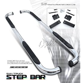 Stainless Steel Nerf Side Step Bar - 2005-2008 Nissan Frontier Crew Cab (Stainless)