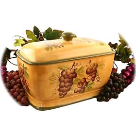 Buy Sonoma Collection Deluxe Hand-Painted Bread Box Container Jar by ecWorld