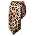 TopTie Unisex Leopard Spotted Print Black Skinny NeckTie & Bowtie Set