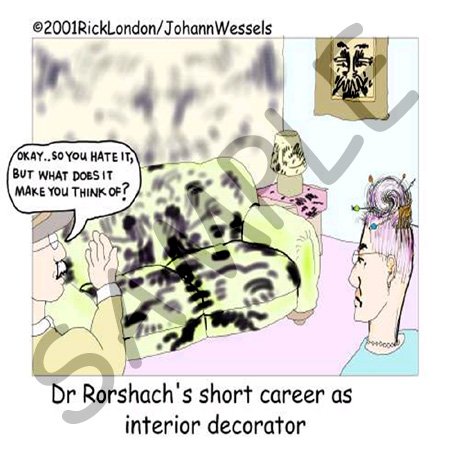 Londons Times Funny Medicine Cartoons - Dr. Rorschach Interior Decorator - Tile Napkin Holders