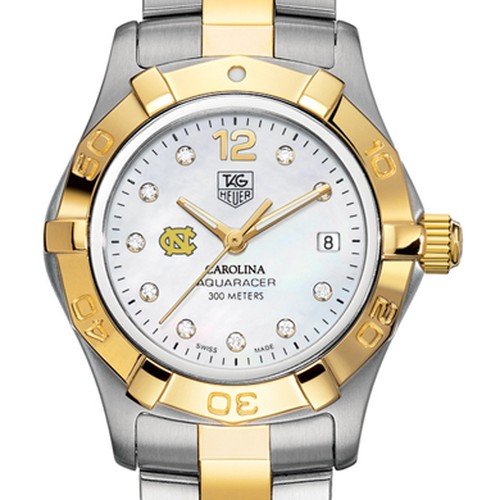 UNC TAG Heuer Watch - Womens Two-Tone Aquaracer Watch with Diamond Dial at UNC TAG Heuer Watch - Womens Two-Tone Aquaracer Watch with Diamond Dial at