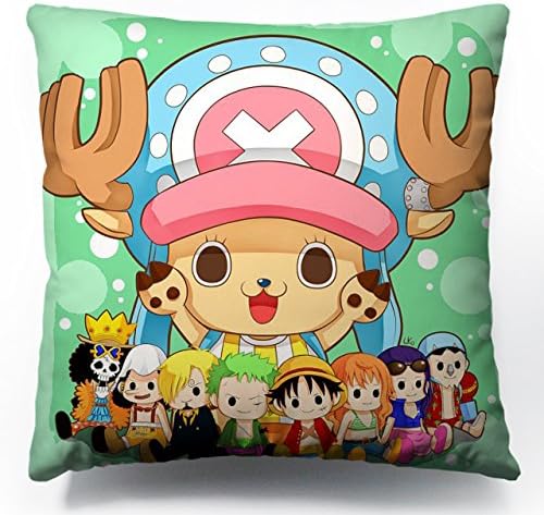 Follow518 Japanese Anime One Piece Luffy Chopper Sauron Plush Pillow Peach Skin Fabric Double-Side Print Pillow Throw Cute Cartoon Cushion Anime Pillow for Gifts 40cm*40cm