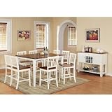 Branson 8 Piece Counter Height Dining Table Set in White and Oak