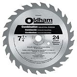 Oldham 7254524 All Purpose 7-1/4-Inch 24 Tooth ATB General Purpose Saw Blade with 5/8-Inch and Diamond Knockout Arbor