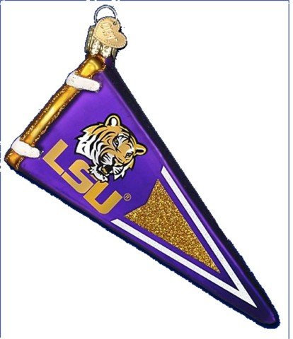 Louisiana State University Football Pennant Ornament