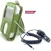 Green Belt Clip Carrying Case for Creative Zen Vision + Car Charger for Creative Zen Vision M
