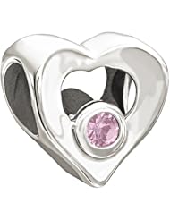 Authentic Chamilia Charm "Heart" Pink CZ 2025-0676