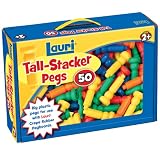 51GCe9KH2NL. SL160  Lauri Toys Tall Stacker Pegs 50