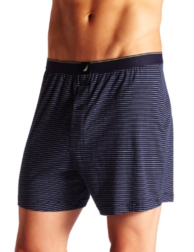 Nautica Mens Mystic Feeder Stripe Knit Boxer
