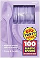 Amscan Big Party Pack 100 Count Mid Weight Plastic Spoons, Lavender